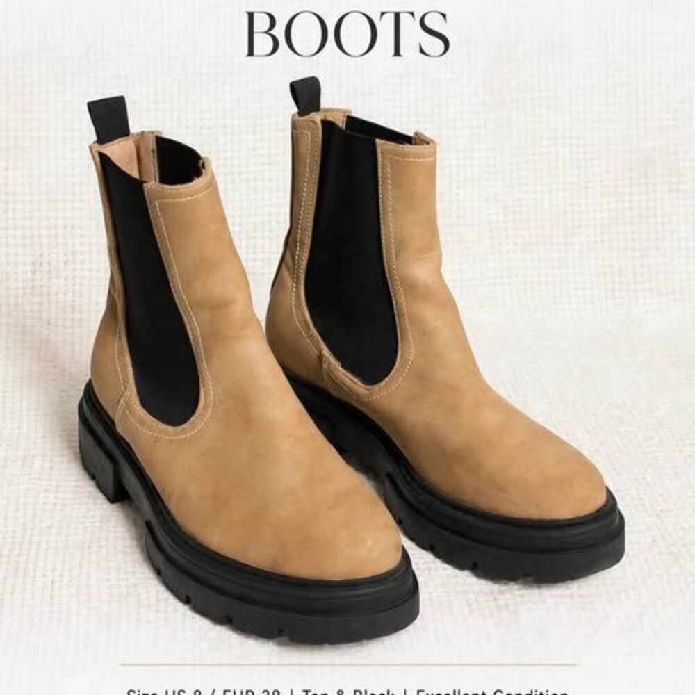 Chunky Tan Chelsea Boots - Women’s Size US 6/UK 4 EUR 36 - Like New